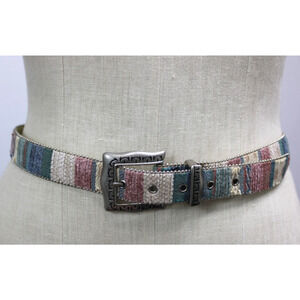 Elite Fresno California Women's Belt L Vintage 80s 90s Woven Tapestry